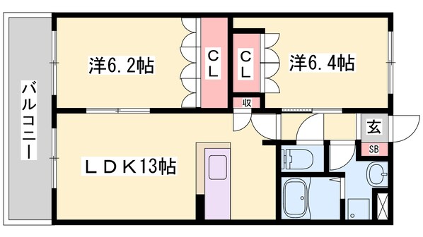 Ｌｅ　Ｃｌａｉｒｅ　Ｆの物件間取画像